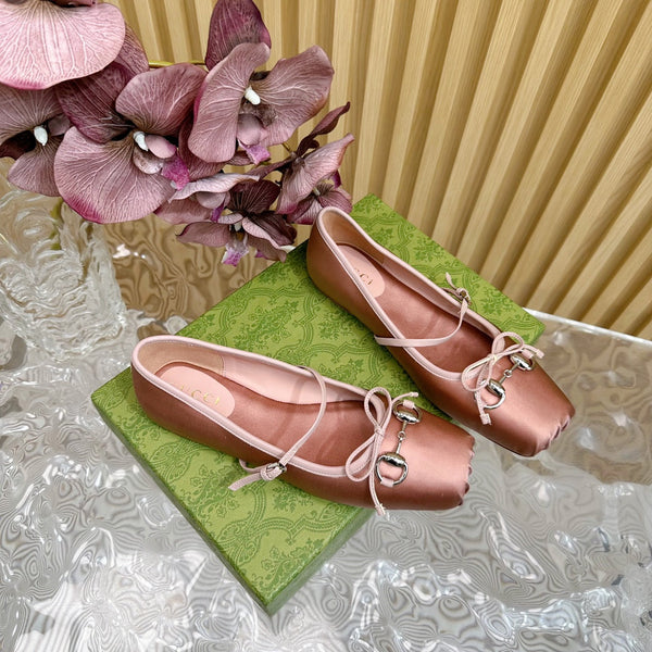 BALLET FLAT IN CORAL PINK SILK