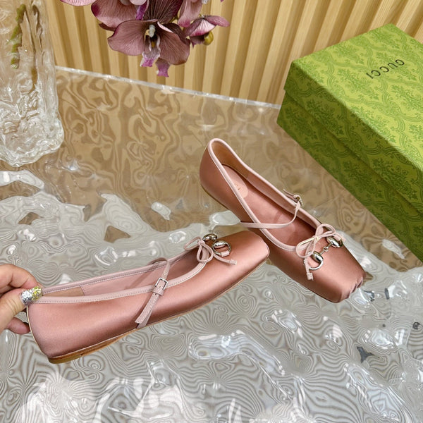 BALLET FLAT IN CORAL PINK SILK