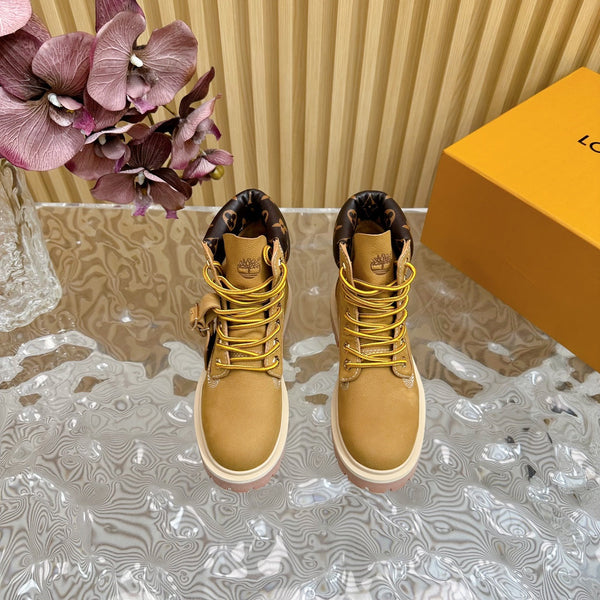LV x Timberland Ankle Boot Brown Yellow Suede