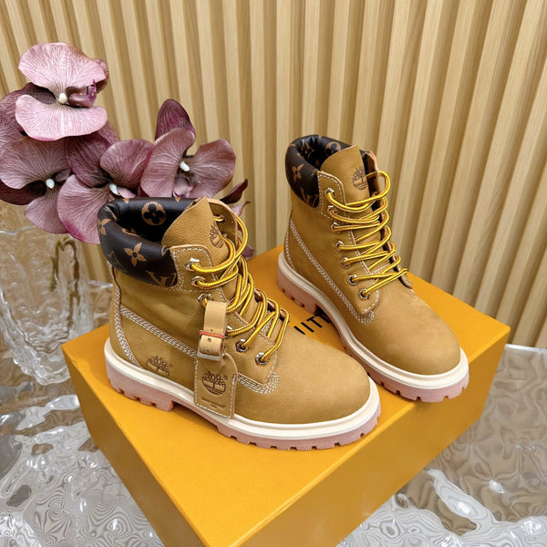 LV x Timberland Ankle Boot Brown Yellow Suede