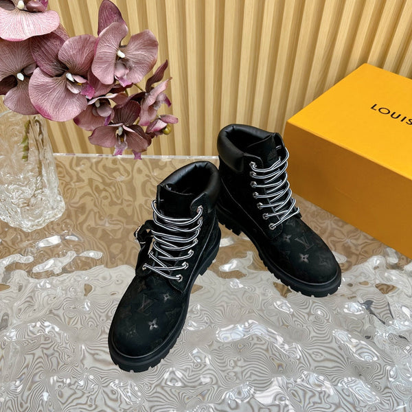 LV x Timberland 6-In High End Ankle Boot Black Monogram Suede
