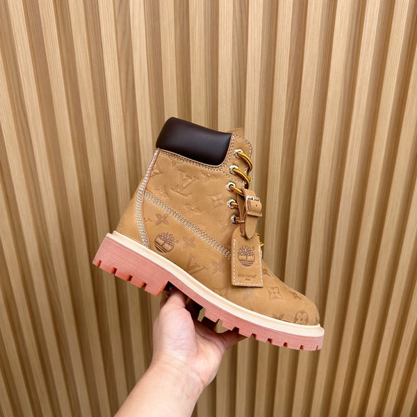 LV x Timberland 6-In High End Ankle Boot Brown Yellow Monogram Suede