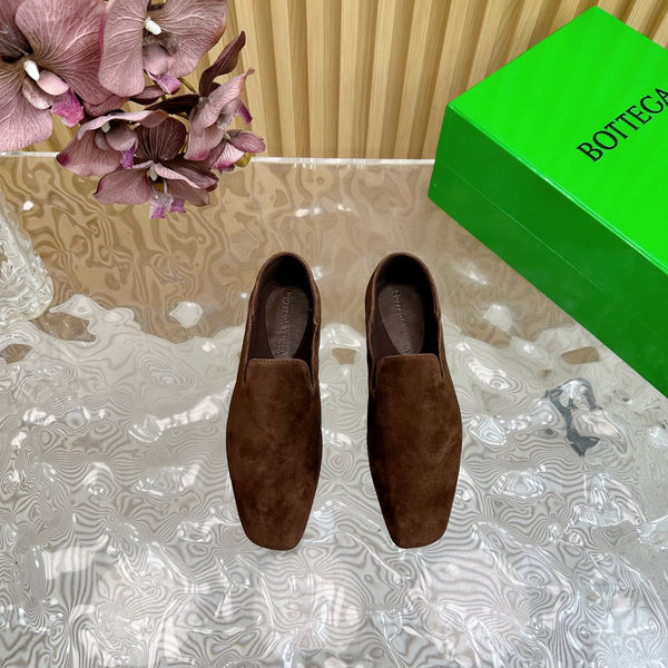 BV Grained Chocolate Suede Calfskin Adamo Slippers 957401