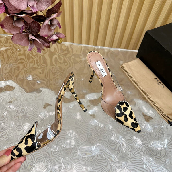 Alaila Mule 100mm In Light Yellow Lambskin With Horse Hair 957211