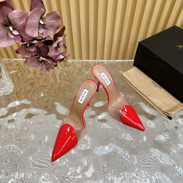 Alaila Mule 100mm In Red Lambskin 957216