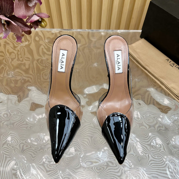 Alaila Mule 100mm In Black Lambskin 957217