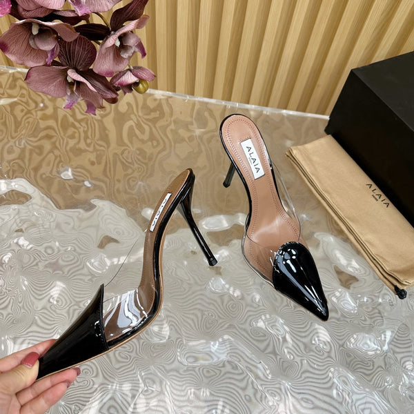 Alaila Mule 100mm In Black Lambskin 957217