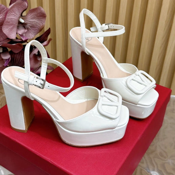 VT High Heels Sandals 110mm White Calfskin 286478