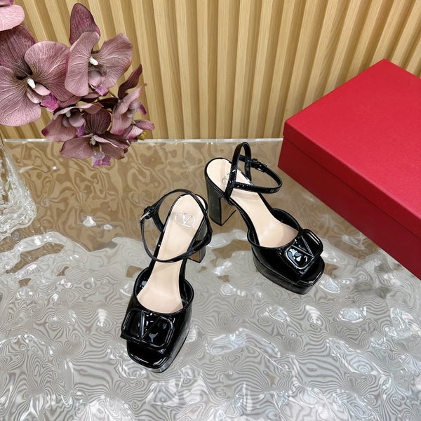 VT High Heels Sandals 110mm Black Calfskin 286479
