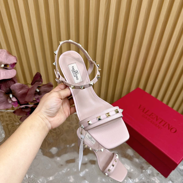High Sandal 86mm In Rose Pink Cowhide 102068