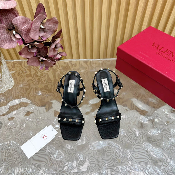 High Sandal 86mm In Black Cowhide 102070