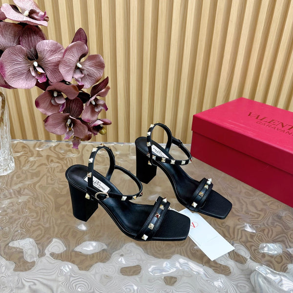 High Sandal 86mm In Black Cowhide 102070