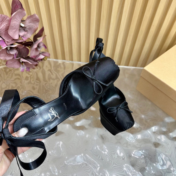 CL 25C Cassia Lace Up Alta 160mm Black Silk 221616