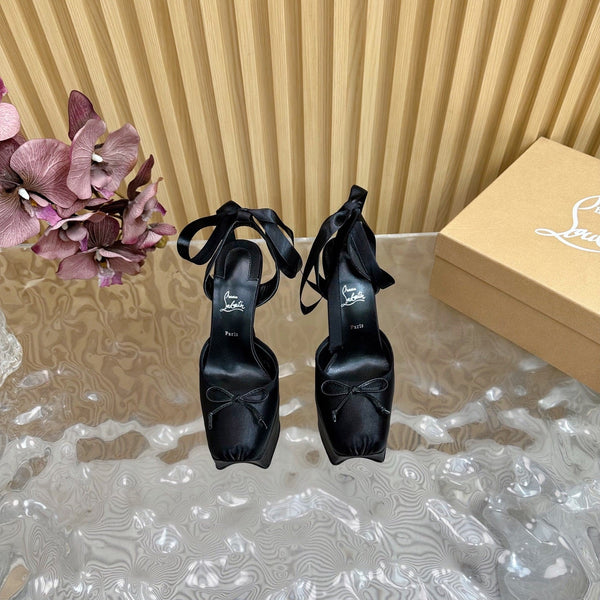 CL 25C Cassia Lace Up Alta 160mm Black Silk 221616