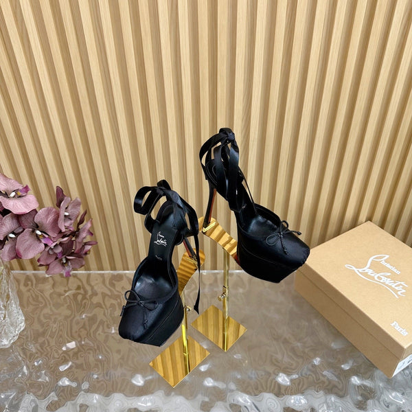 CL 25C Cassia Lace Up Alta 160mm Black Silk 221616