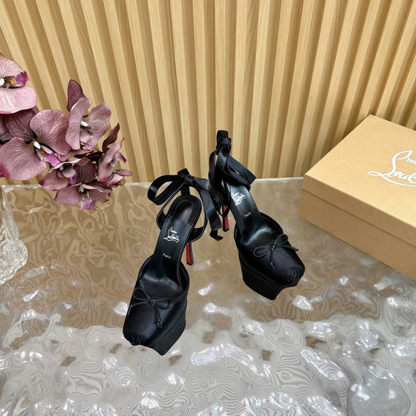 CL 25C Cassia Lace Up Alta 160mm Black Silk 221616