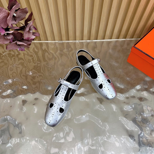 HM 25 Kim Slingback Grey Lambskin 352956