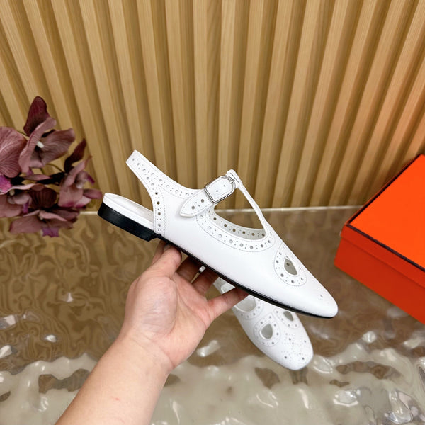 HM 25 Kim Slingback in pelle di agnello bianca 352957