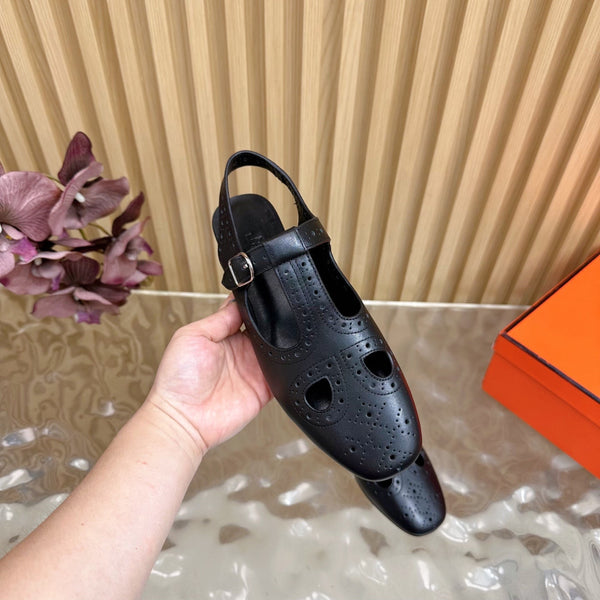 HM 25 Kim Slingback Black Lambskin 352959