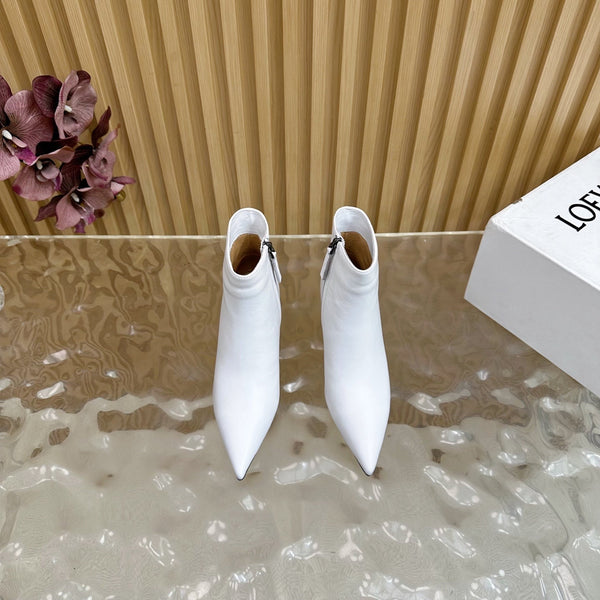 Loewe Anagram Ankle Boots 60mm White Cowhide 437034