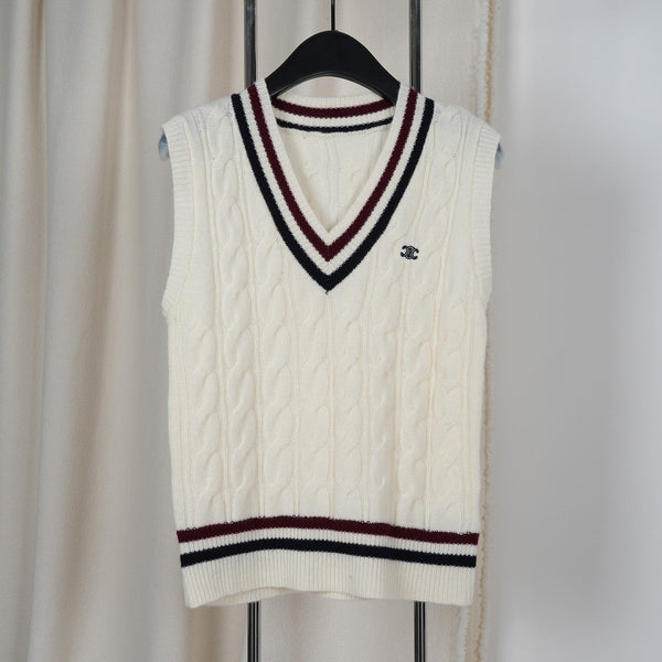 Celine Arc de Triomphe Vest White Cashmere