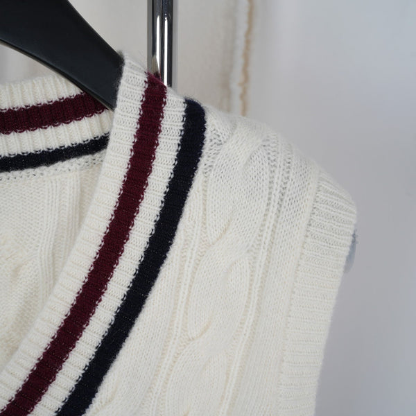 Celine Arc de Triomphe Vest White Cashmere