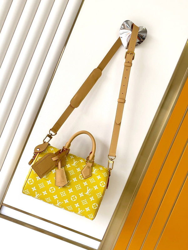 Tracolla LV Speedy P9 25 cm in pelle di vitello monogramma GHW