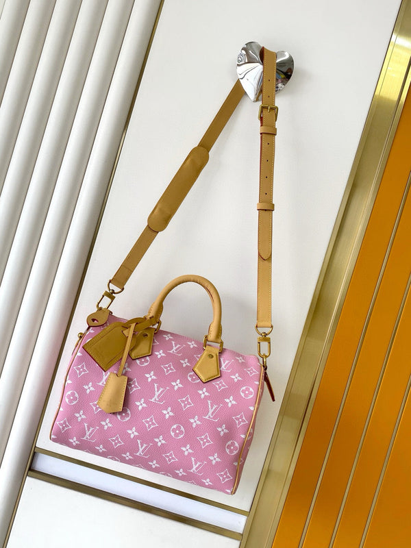 Tracolla LV Speedy P9 25 cm in pelle di vitello monogramma GHW