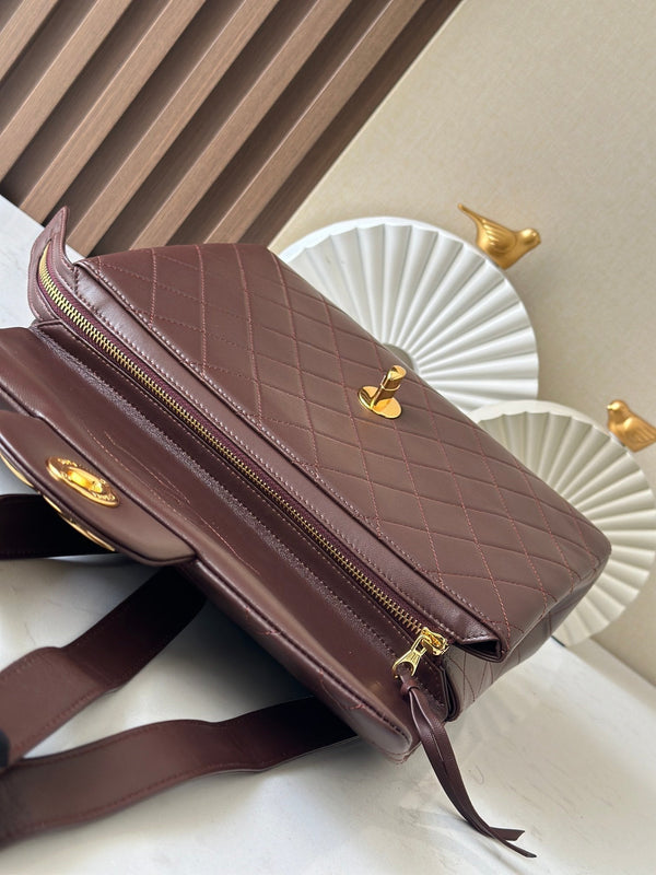 CC 2025 Backpack 30cm Brown Gold Backpack Sheepskin 298104