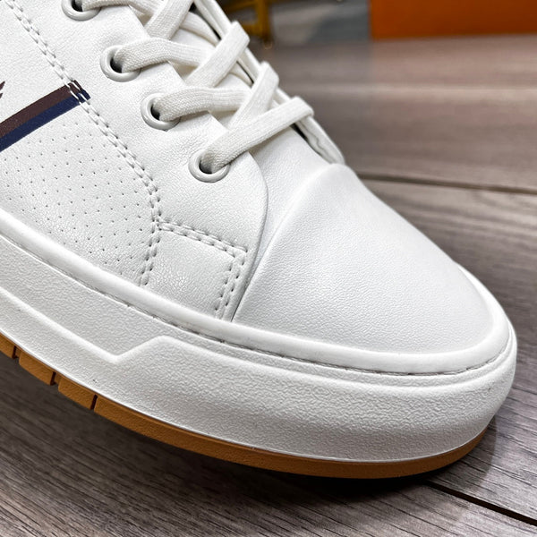 LV TRAINER IN PELLE DI VITELLO BIANCA E MARRONE