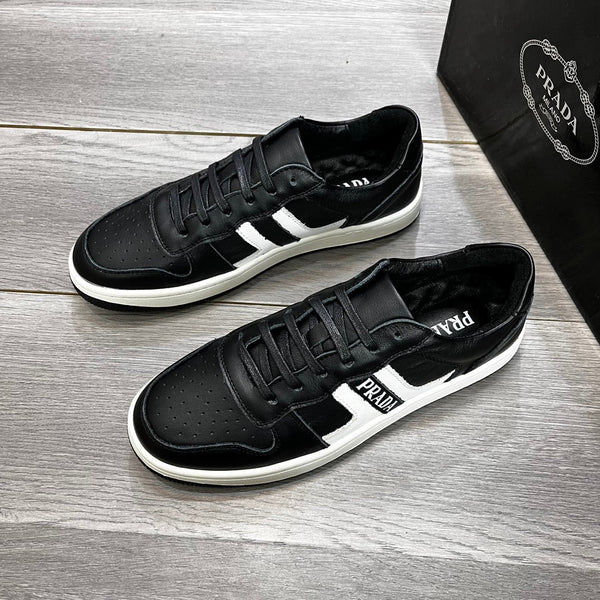 PRA TRAINER SHOES IN BLACK CALFSKIN