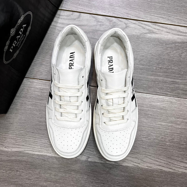 PRA TRAINER SHOES IN WHITE CALFSKIN