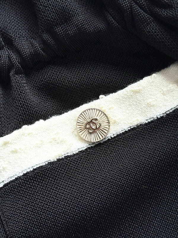 CC 25 V-neck Cardigan Black Laine-Wool