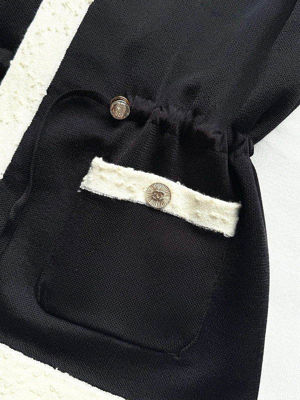 CC 25 V-neck Cardigan Black Laine-Wool