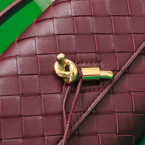 BV Long Clutch Andiamo With Handle 31cm Burgundy Calfskin Ghw