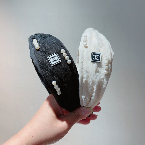 BLACK HAIRBAND WITH PEARL FOR WOMEN 124702