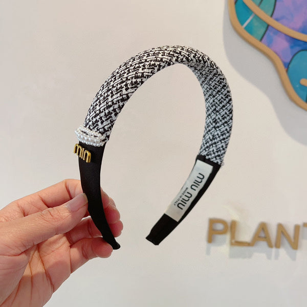 HEADBAND IN BLACK TWEED AND SILK 262052