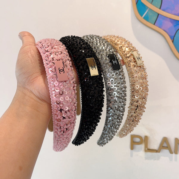 SILVER FABRIC WITH SEQUINS HAIRBAND 412428