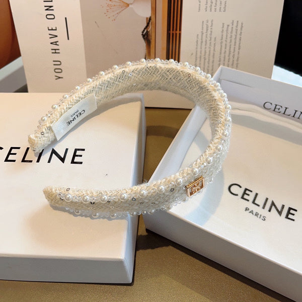 CERCHIETTO IN TWEED BIANCO CON PERLE 412431