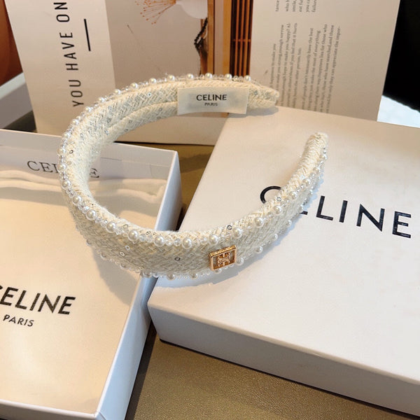 CERCHIETTO IN TWEED BIANCO CON PERLE 412431