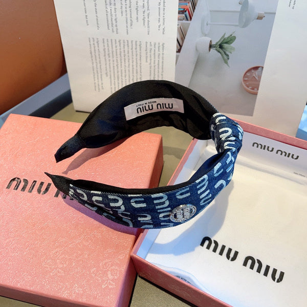 HEADBAND IN PRUSSIAN BLUE DENIM 432756