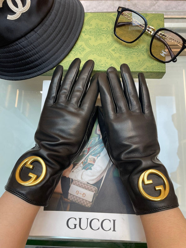 GUANTI IN PELLE DI MONTONE NERA CON FODERA IN CASHMERE 432595