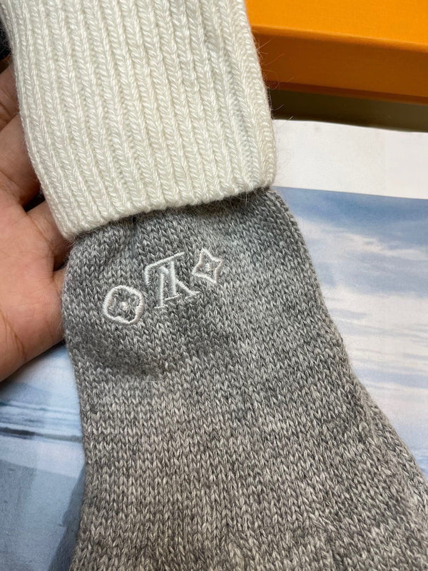 GUANTI IN LANA MISTO GRIGIO TORTORA BIANCO 458573