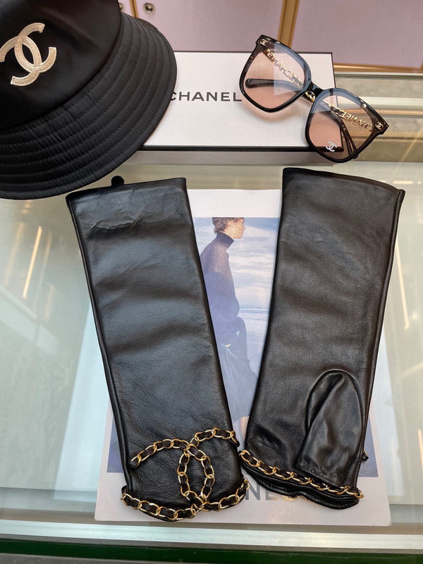 GUANTI DA DITA IN PELLE DI AGNELLO NERA 465053