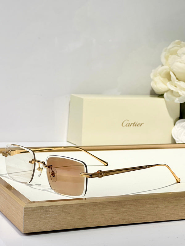 C DE RIMLESS SQUARE FRAME SUNGLASSES CT0610S IN METAL