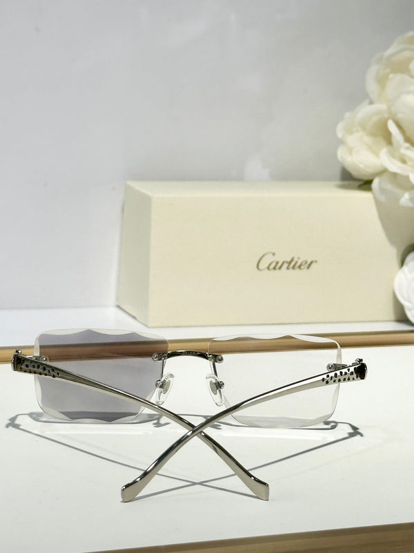 PANTHÈRE PHOTOCHROMIC LENSES RIMLESS SQUARE FRAME SUNGLASSES 580911 IN METAL