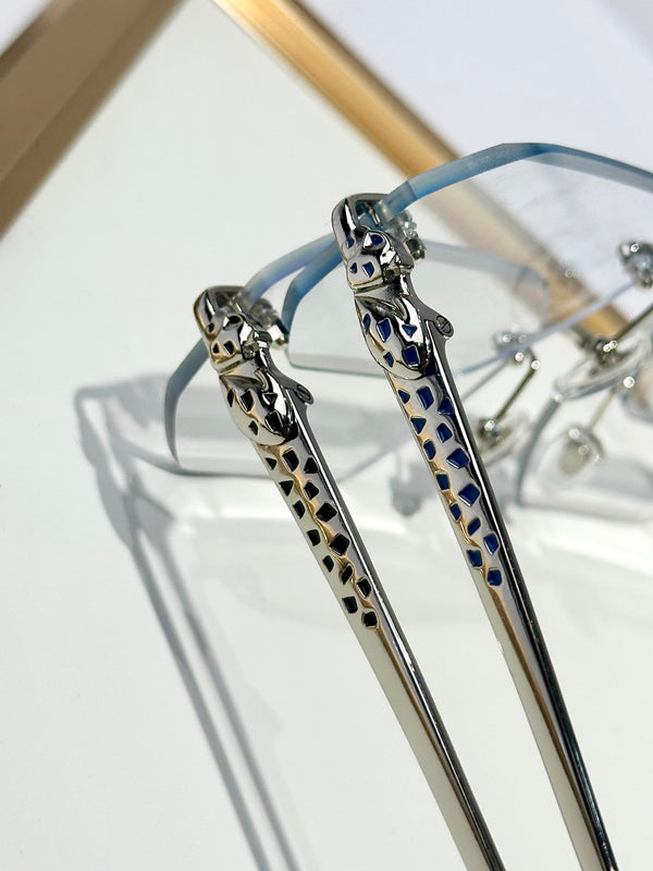 PANTHÈRE RIMLESS GEOMETRIC FRAME SUNGLASSES 580912 IN METAL