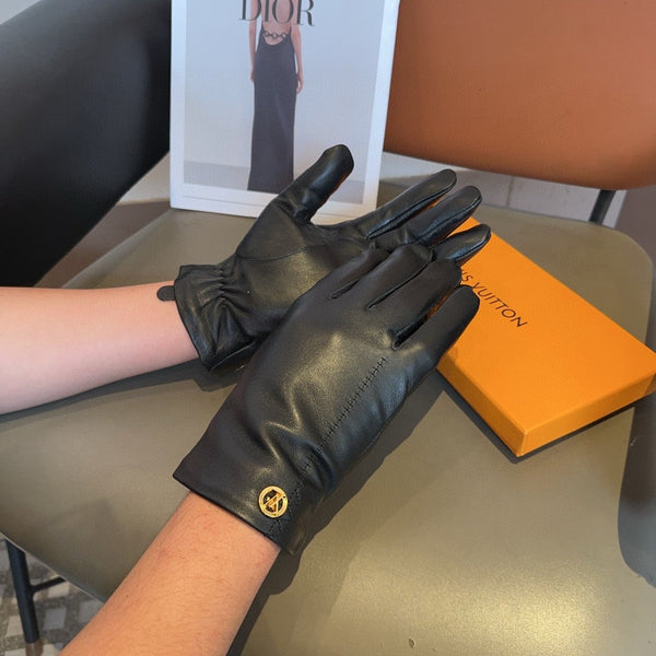 GUANTI LV IN PELLE DI AGNELLO NERA 466819