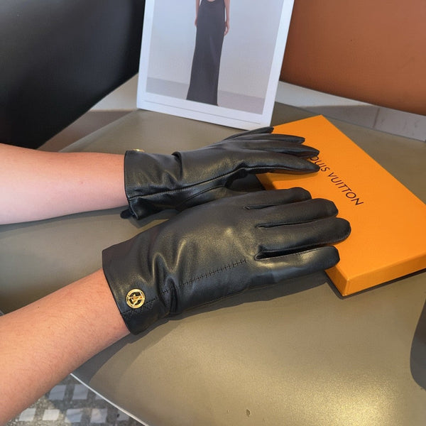 GUANTI LV IN PELLE DI AGNELLO NERA 466819