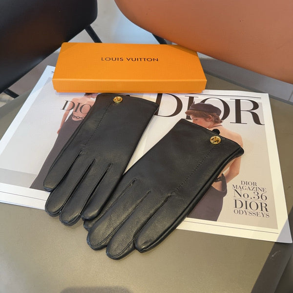 GUANTI LV IN PELLE DI AGNELLO NERA 466819